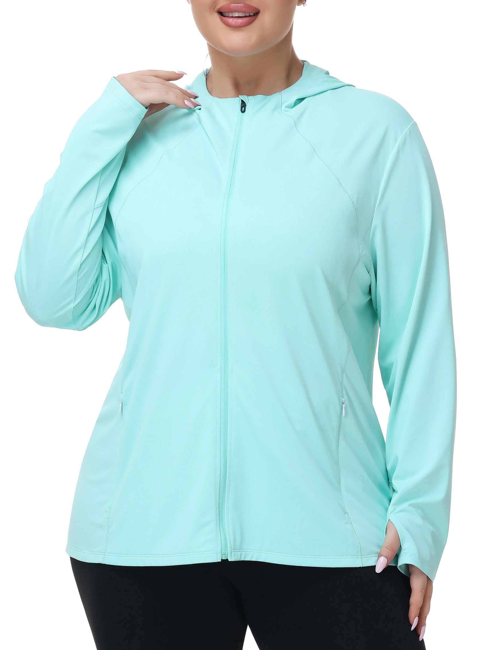 Womens Plus Size Sun Protection Jacket Athletic Hoodies