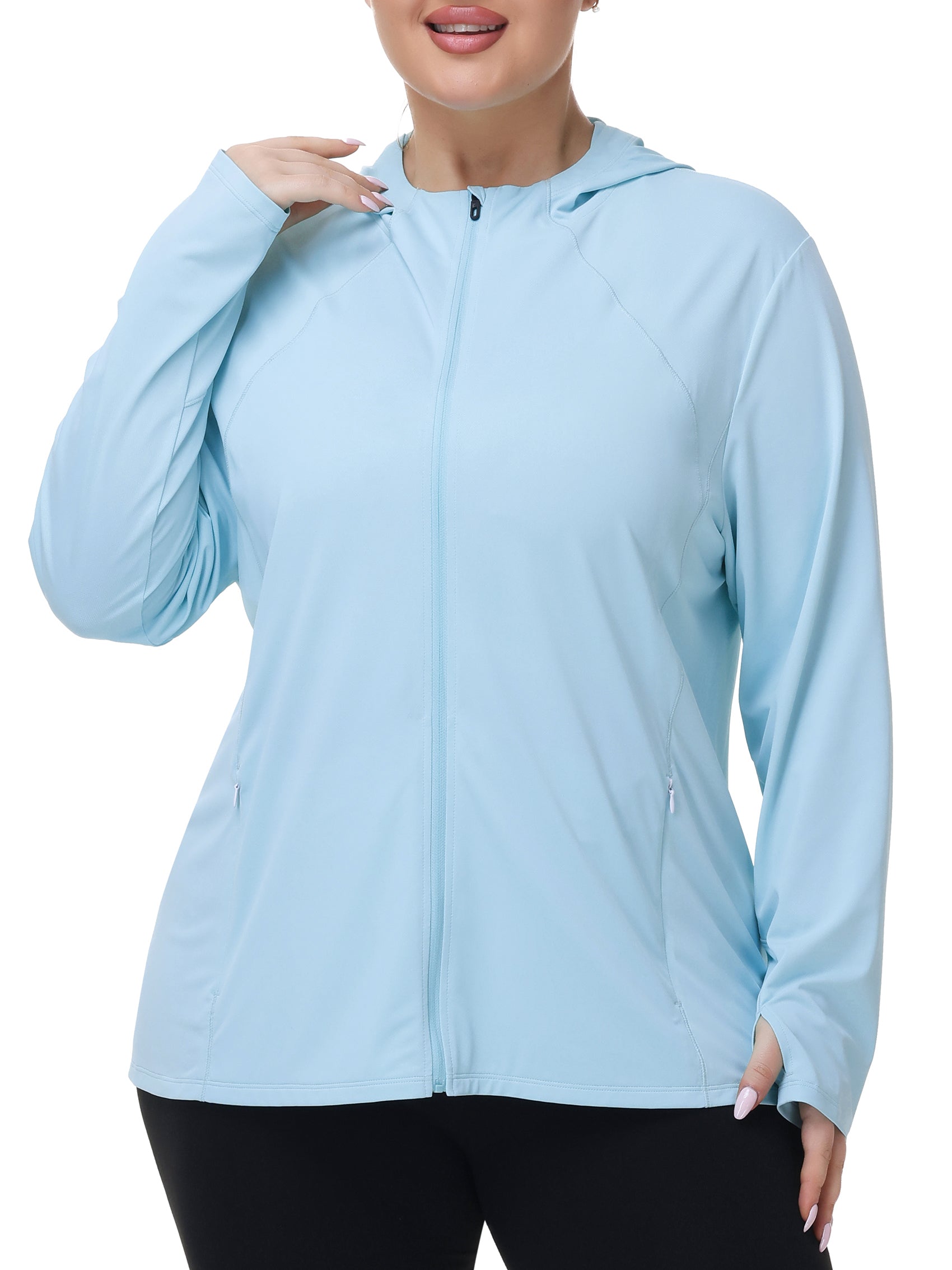 Womens Plus Size Sun Protection Jacket Athletic Hoodies