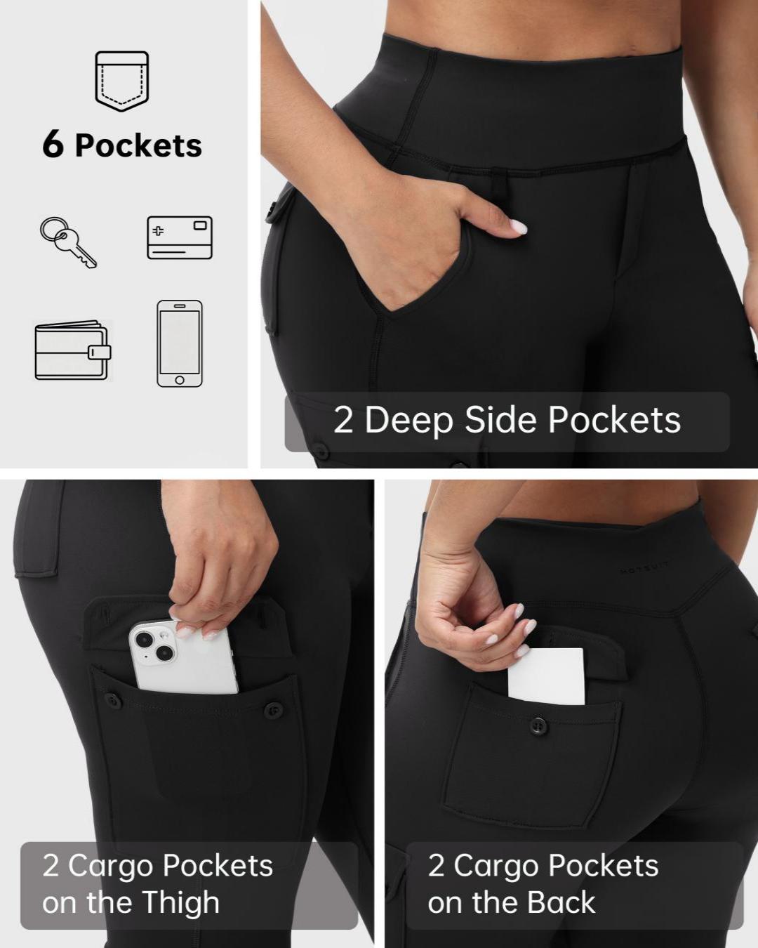 HOTSUIT Women 6 Pockets Cargo Yoga Pants