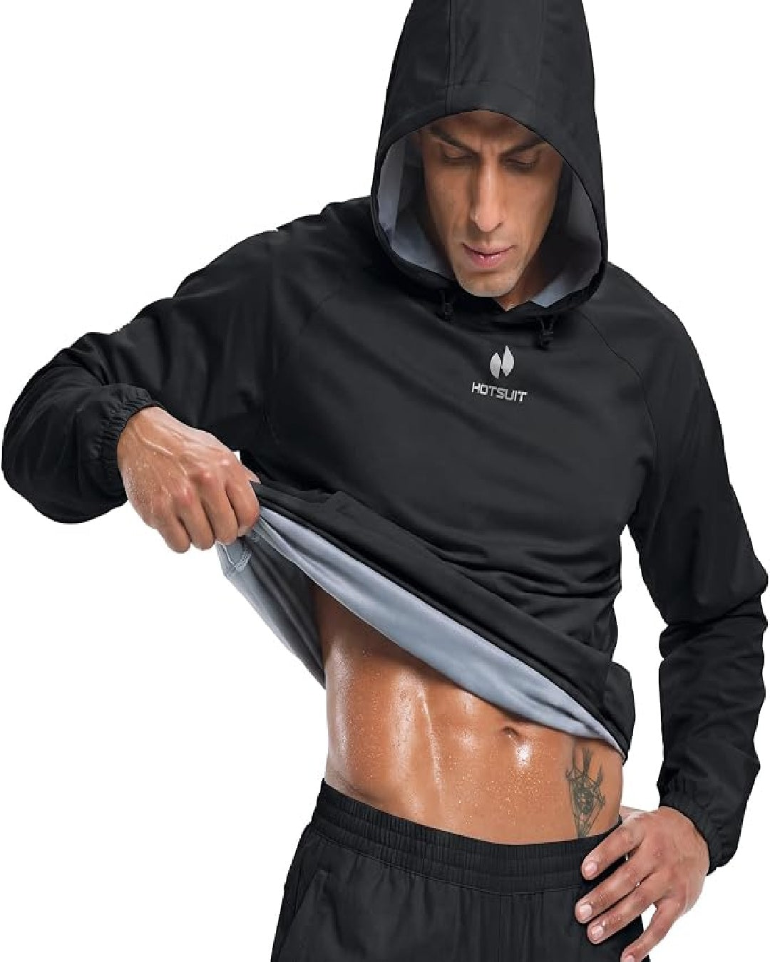 HOTSUIT Sauna Shirt for Men Hooded Heat Trapping Sweat Jacket Weight Loss