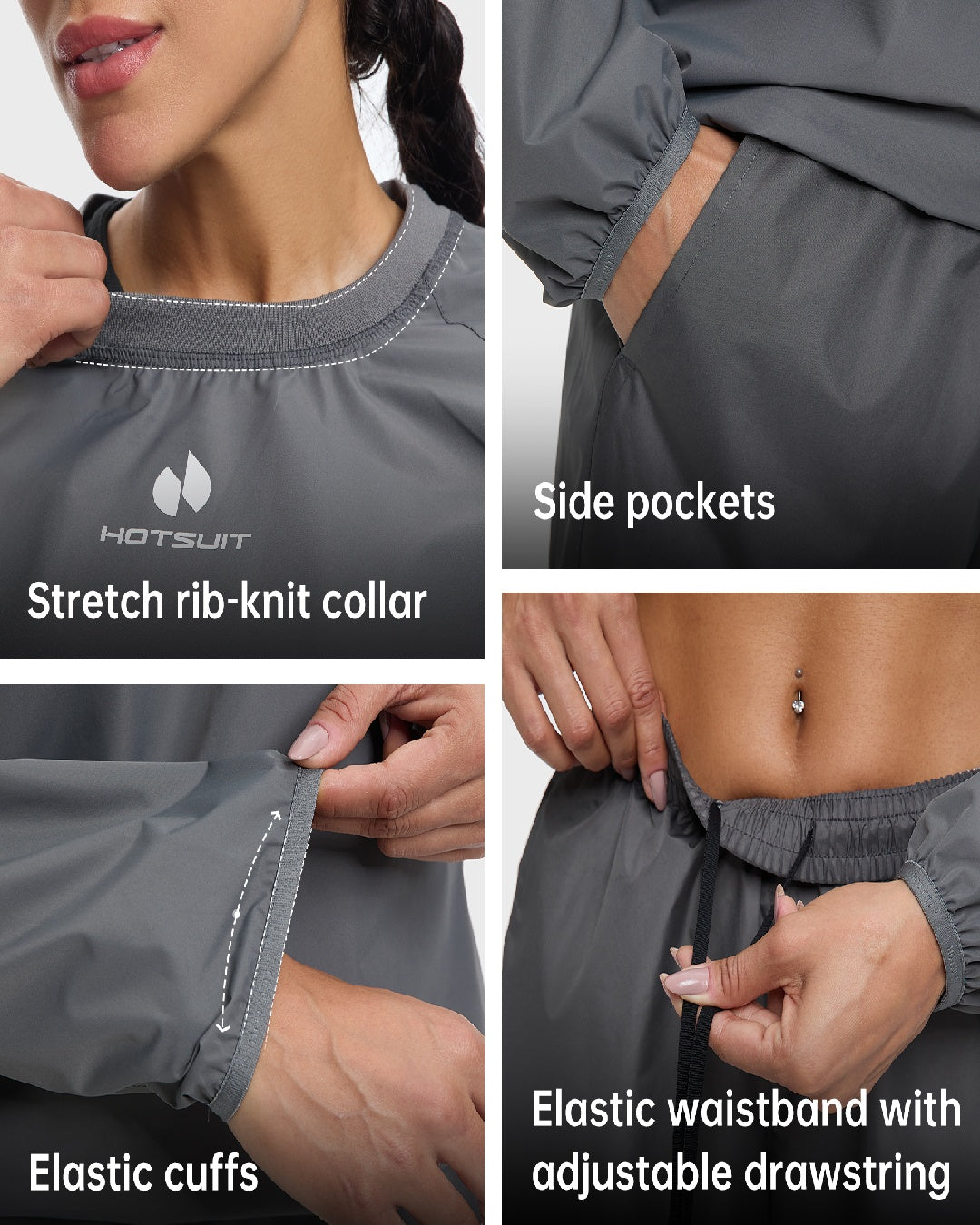 HOTSUIT Women Gym Workout Sauna Jacket Pants