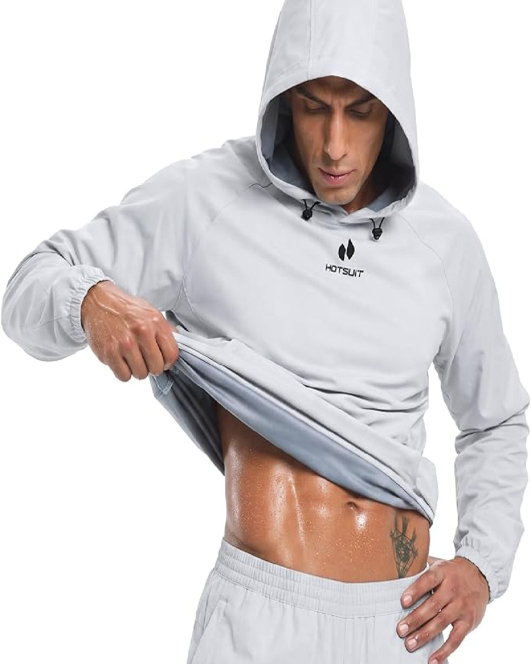 HOTSUIT Sauna Shirt for Men Hooded Heat Trapping Sweat Jacket Weight Loss