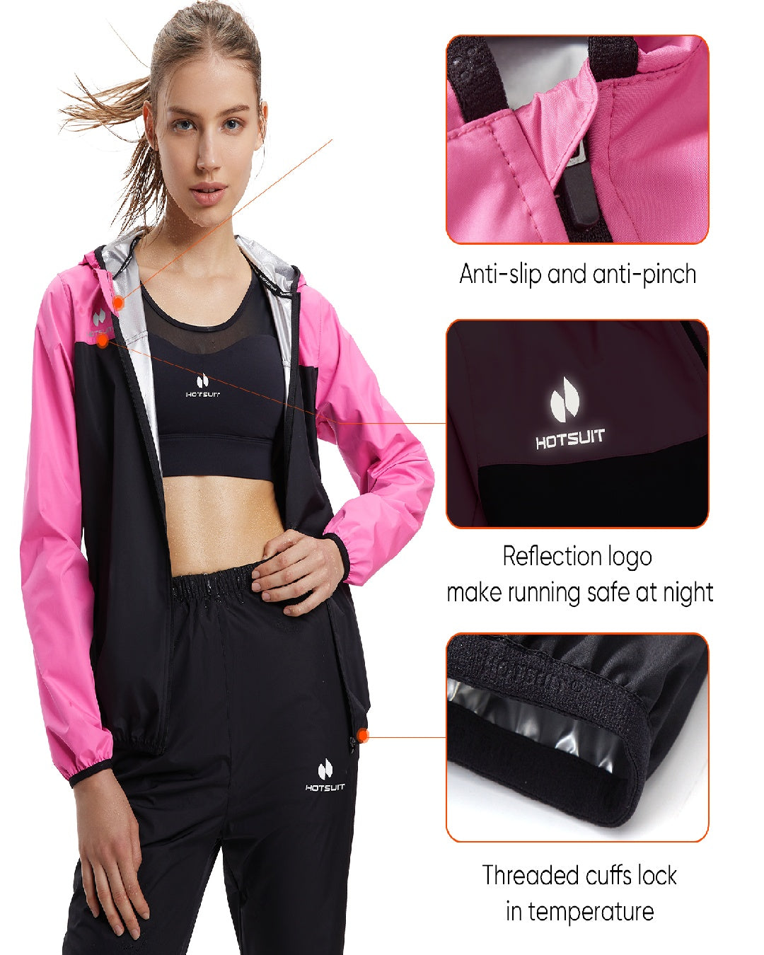 HOTSUIT Women Weight Loss Sweat Suits Sauna Jacket Pant