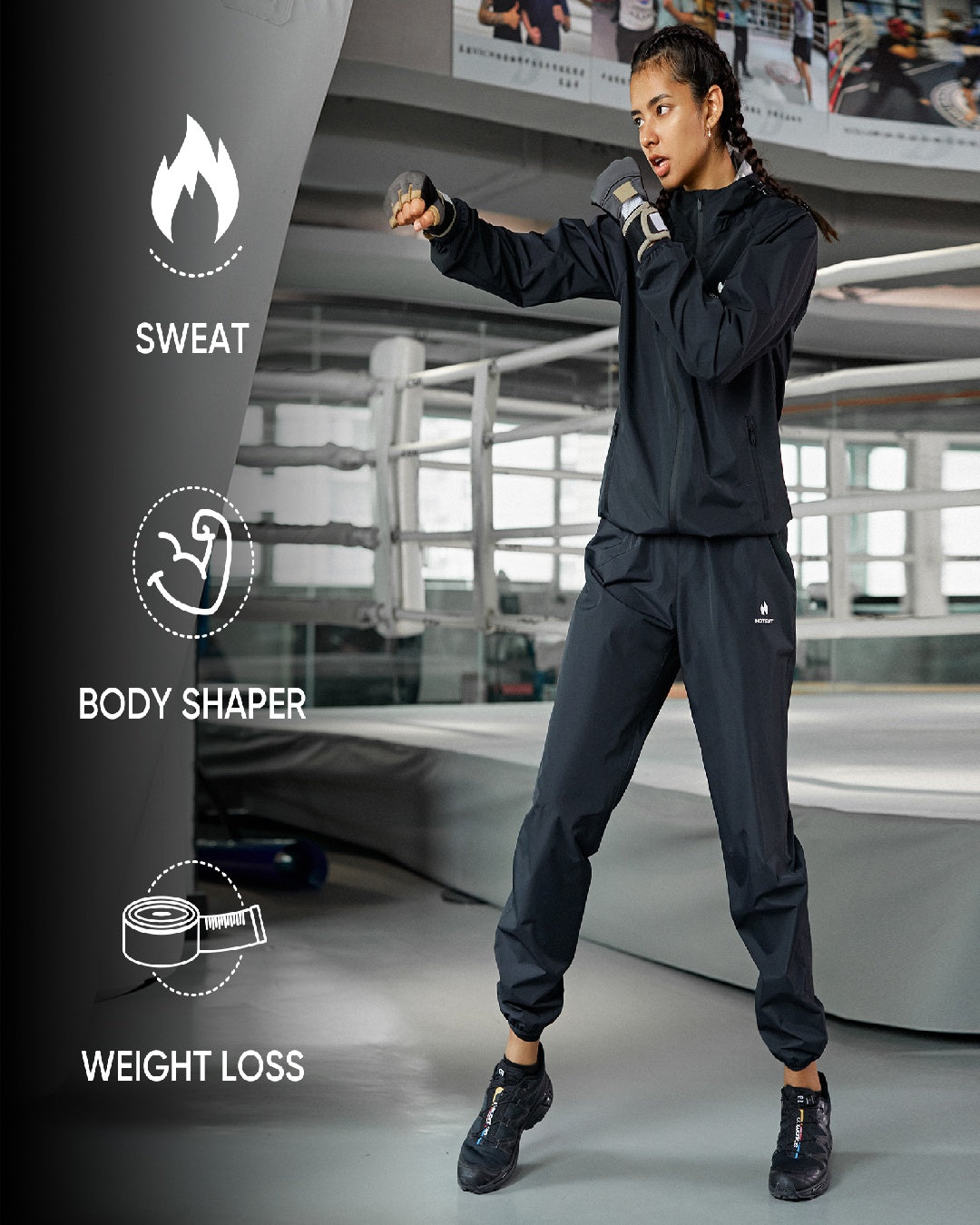 HOTSUIT Women Machine Washable Sweat Sauna Jacket Pants