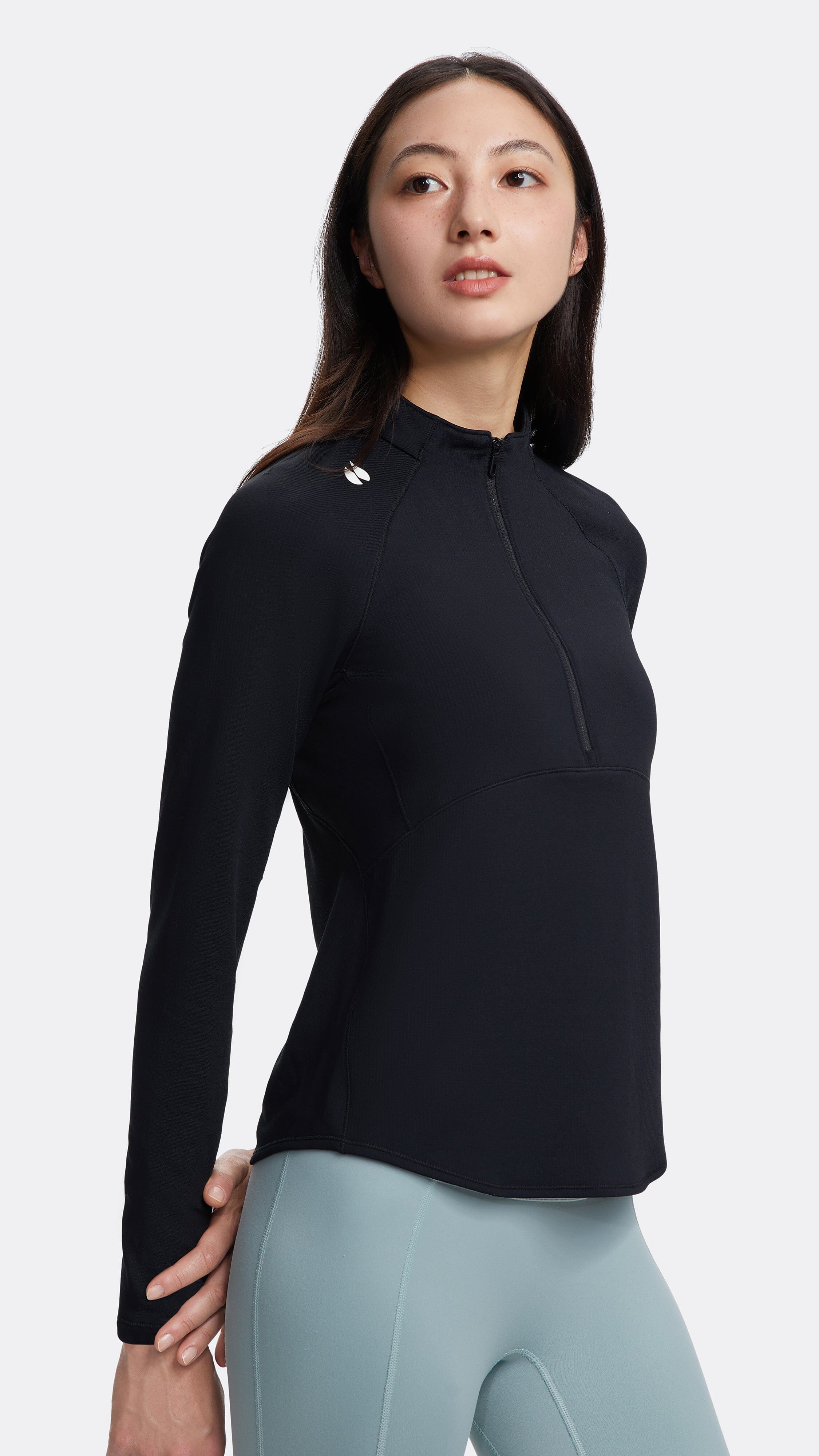 HOTSUIT Women Half Zip Long T-shirts
