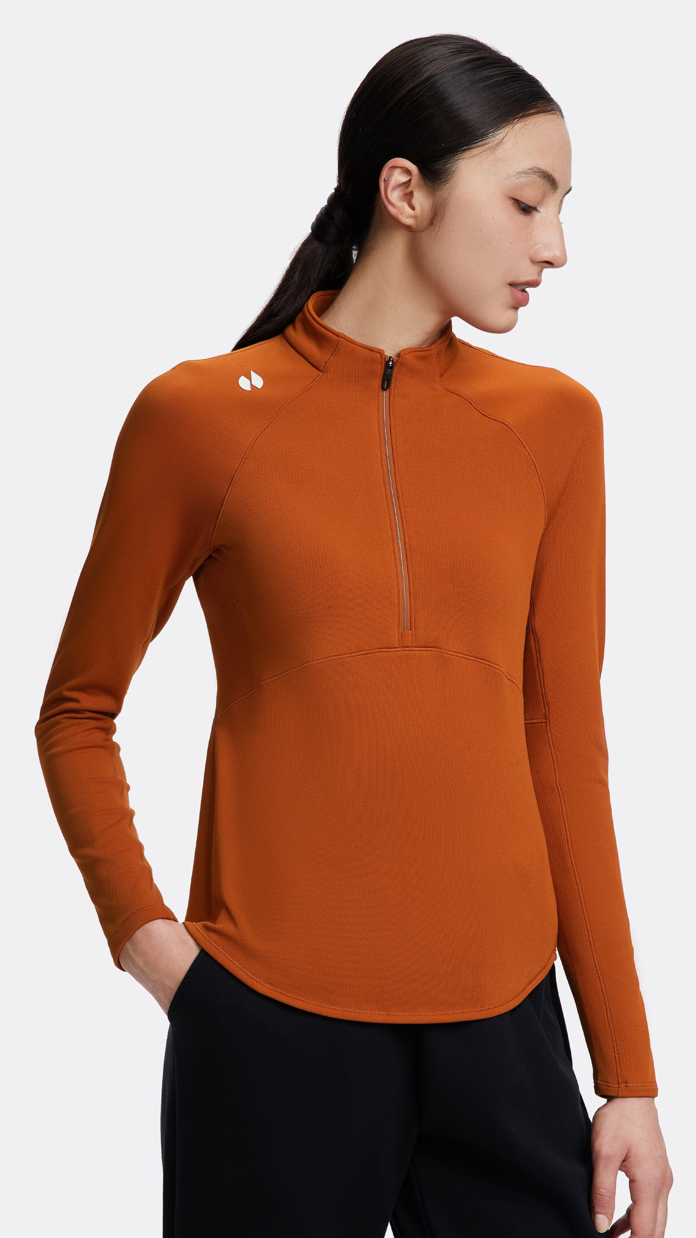 HOTSUIT Women Half Zip Long T-shirts