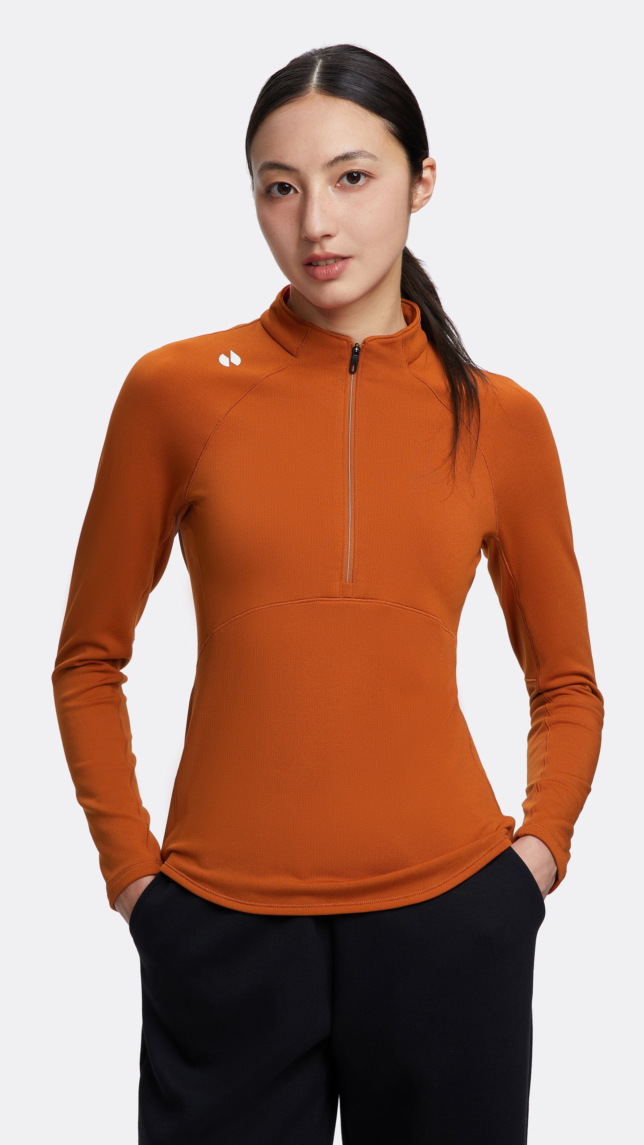 HOTSUIT Women Half Zip Long T-shirts