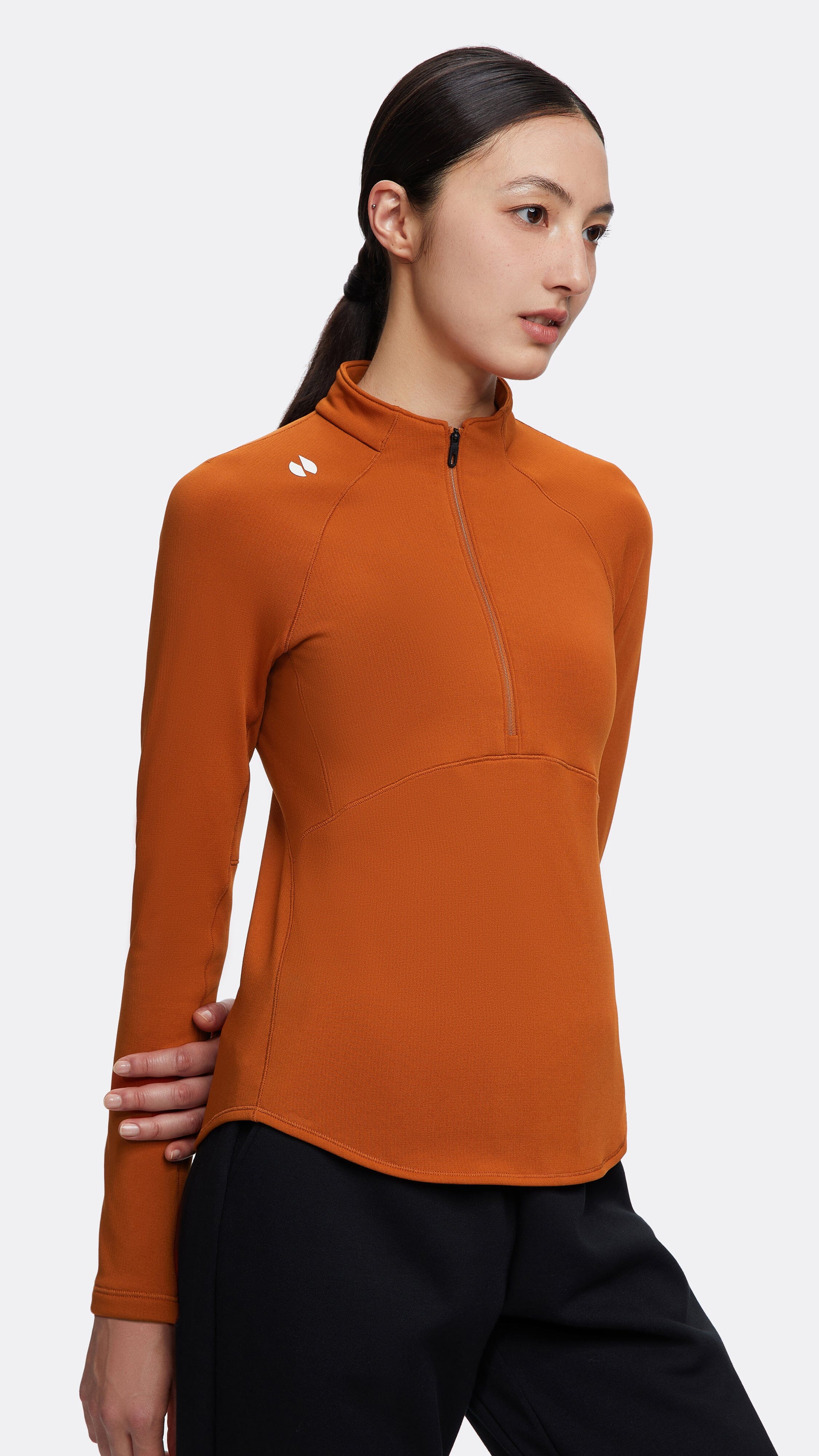 HOTSUIT Women Half Zip Long T-shirts