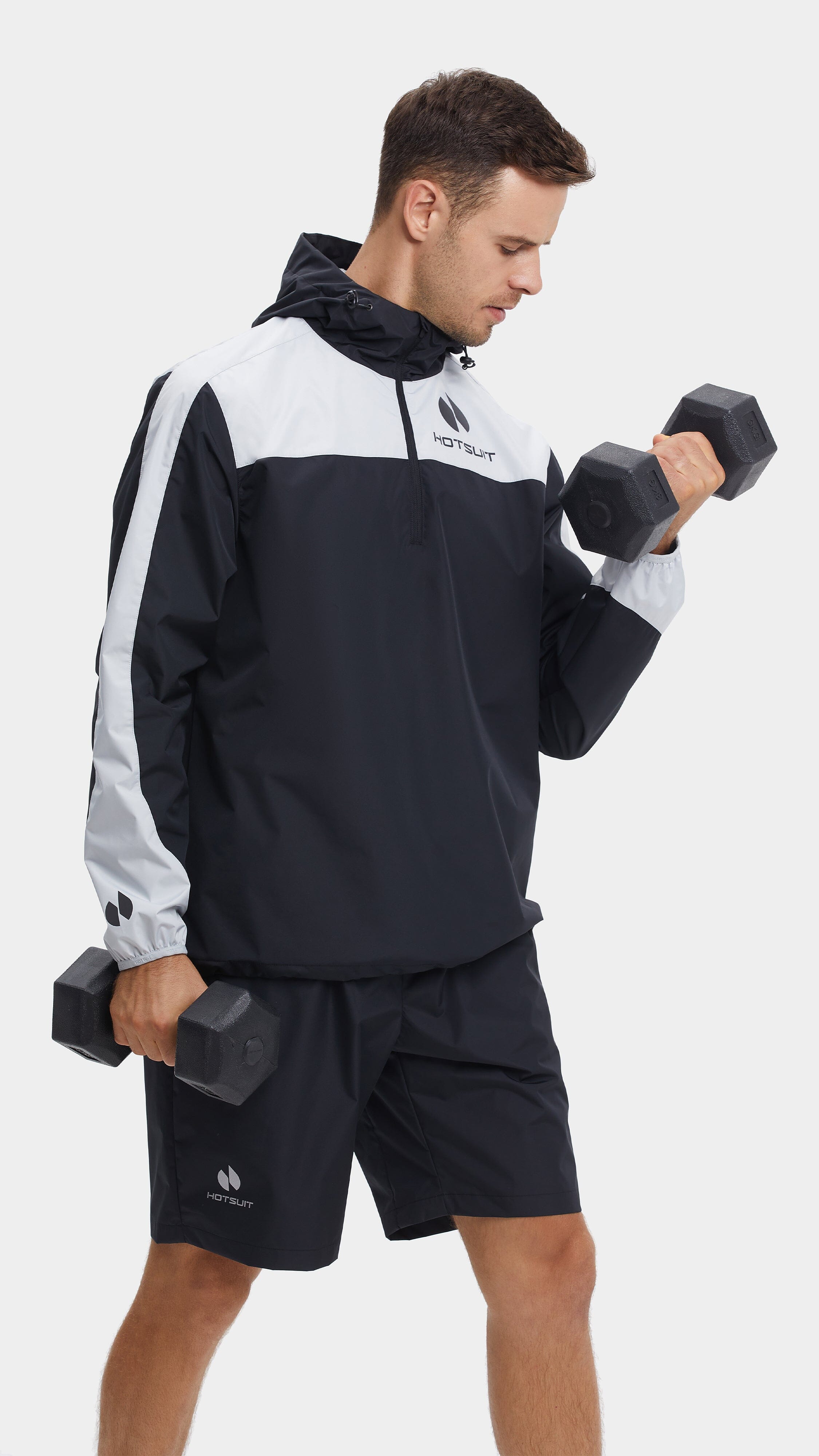 HOTSUIT Men Upgrade Short Half Zip Sauna Suit