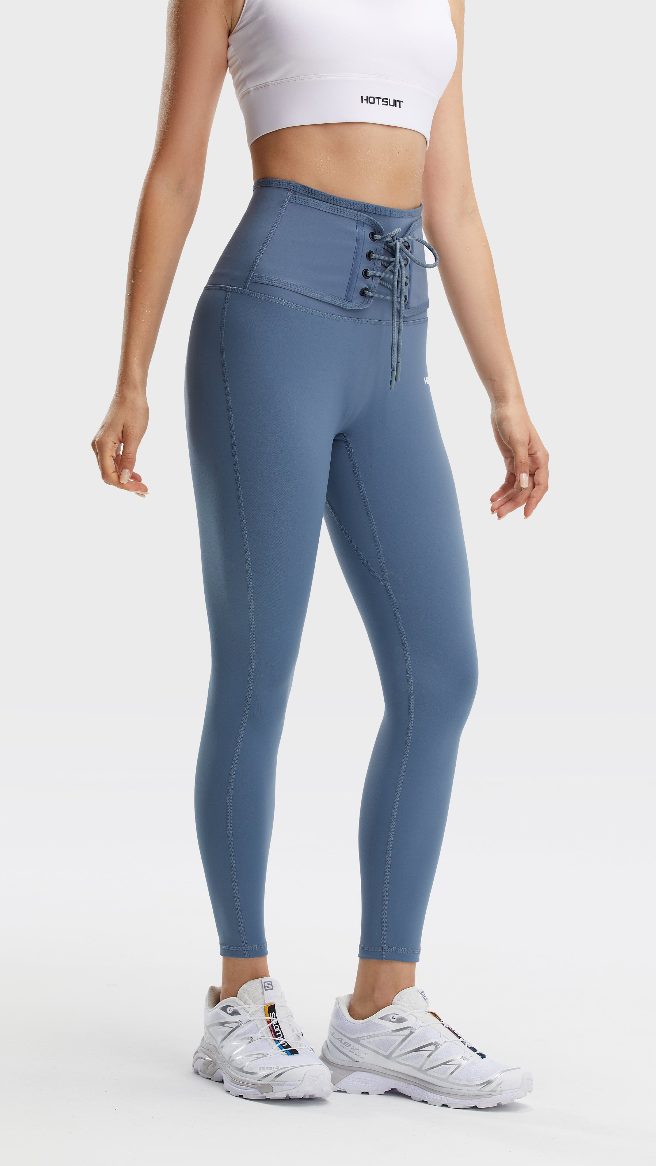 HOTSUIT Women Tie Front Slim Sauna Leggings