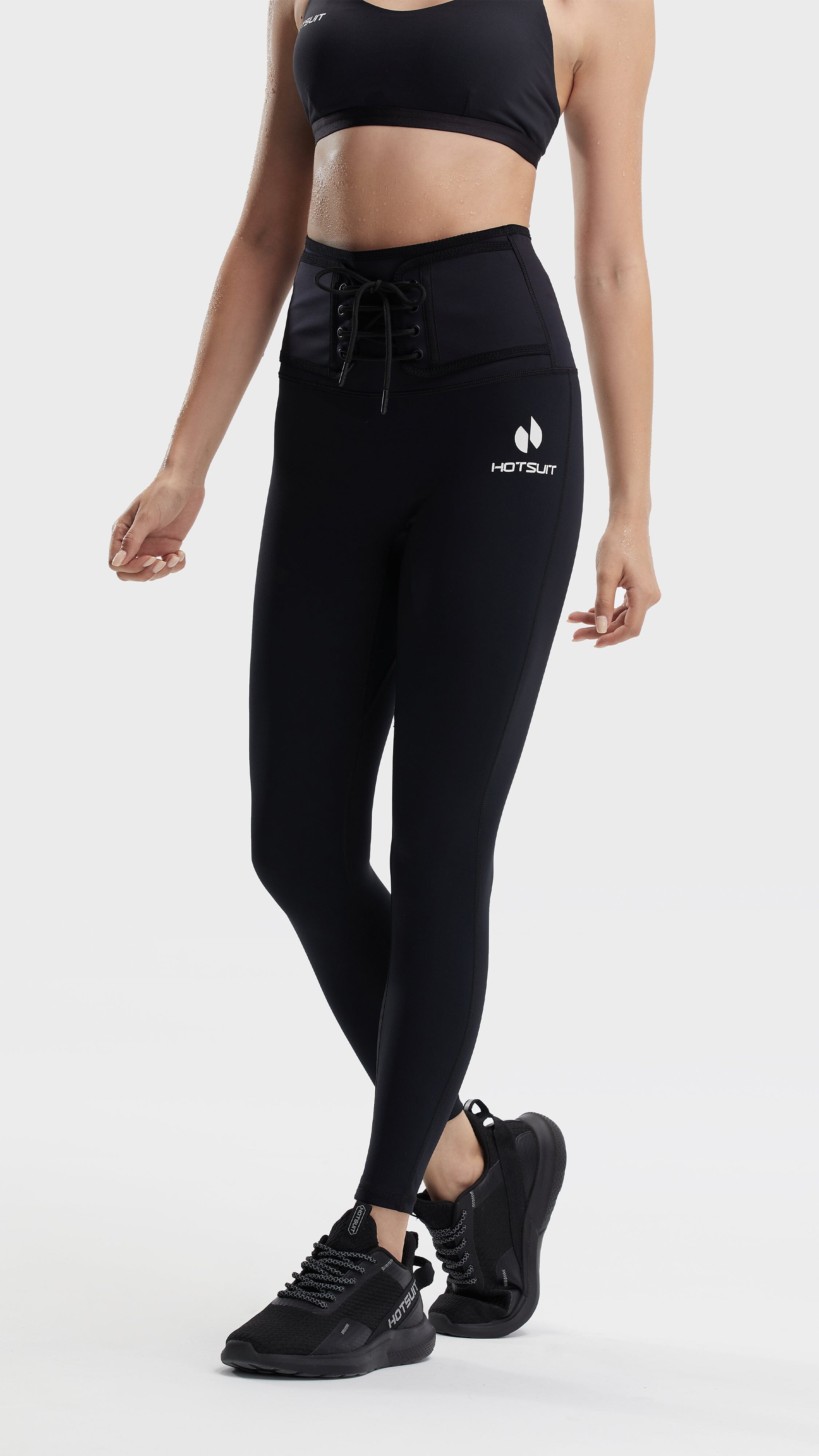 HOTSUIT Women Tie Front Slim Sauna Leggings