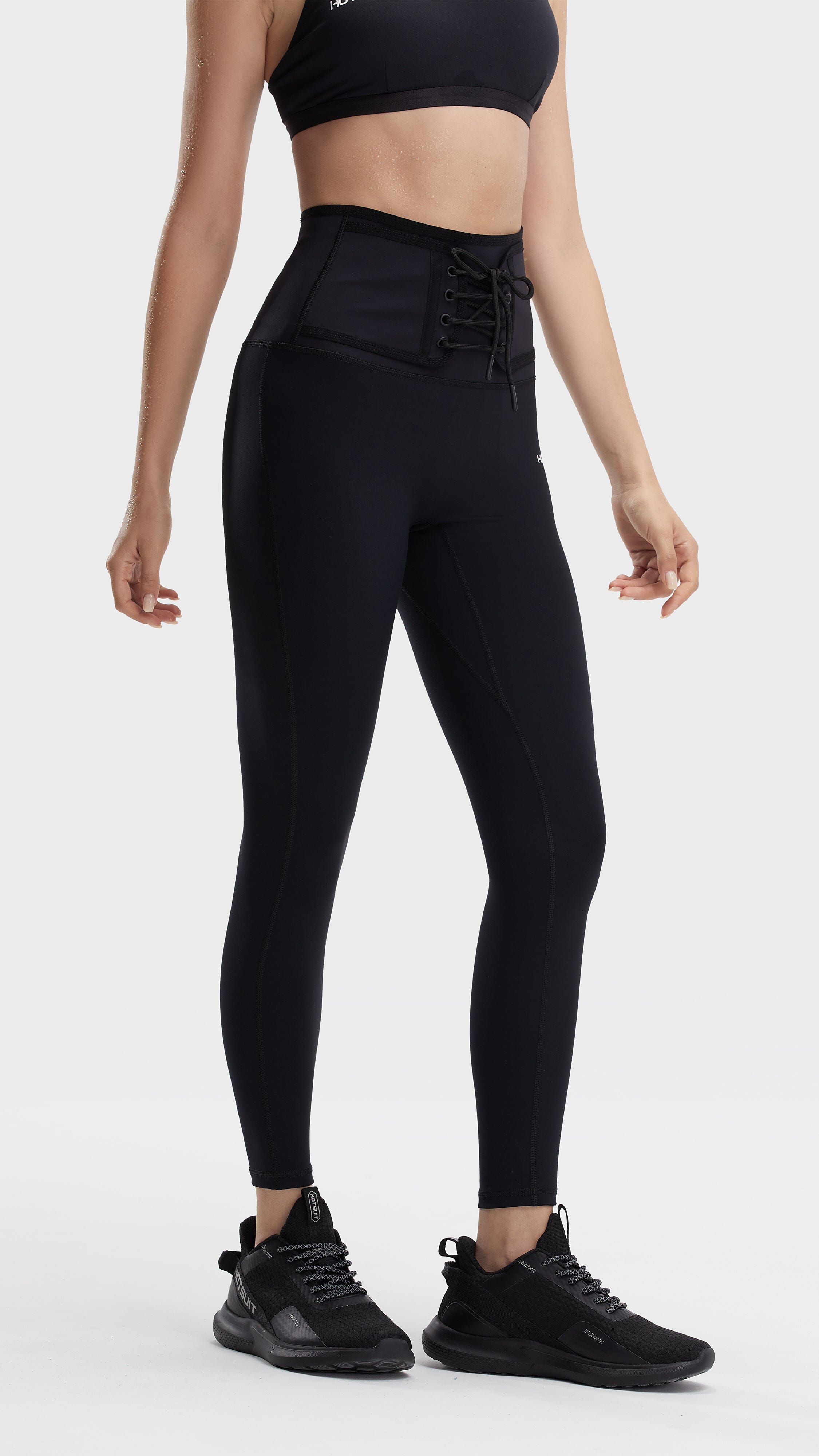 HOTSUIT Women Tie Front Slim Sauna Leggings