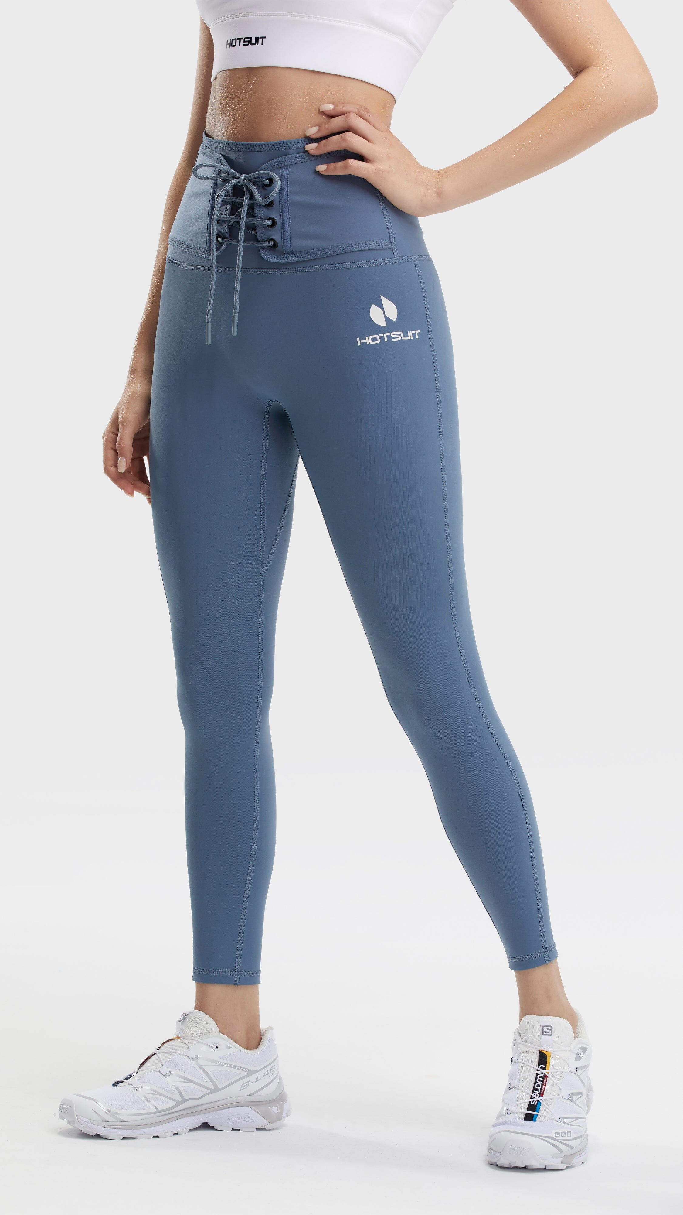 HOTSUIT Women Tie Front Slim Sauna Leggings