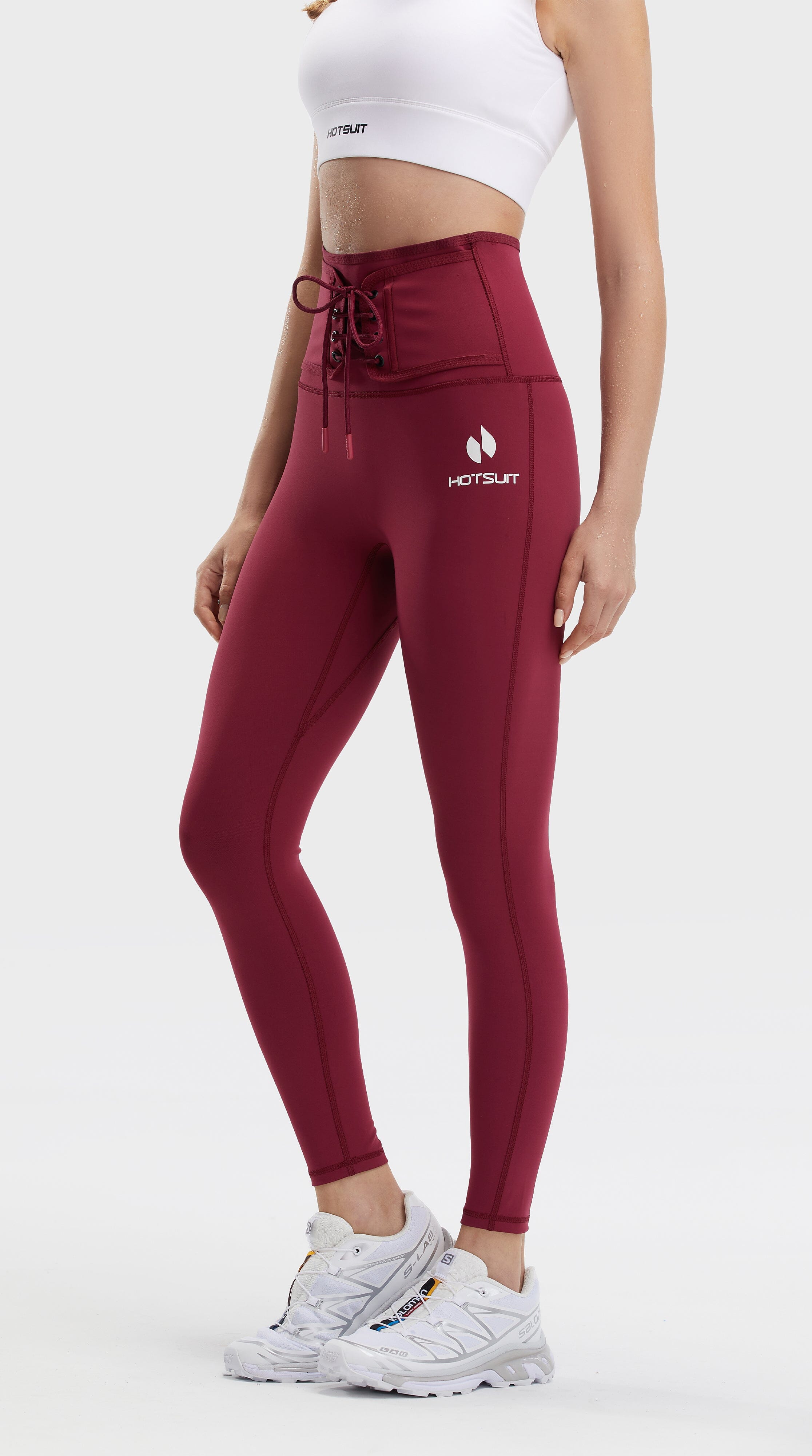 HOTSUIT Women Tie Front Slim Sauna Leggings