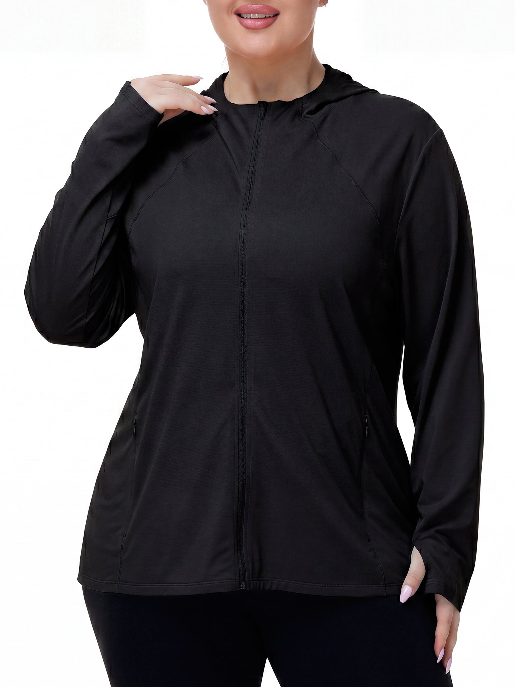 Womens Plus Size Sun Protection Jacket Athletic Hoodies