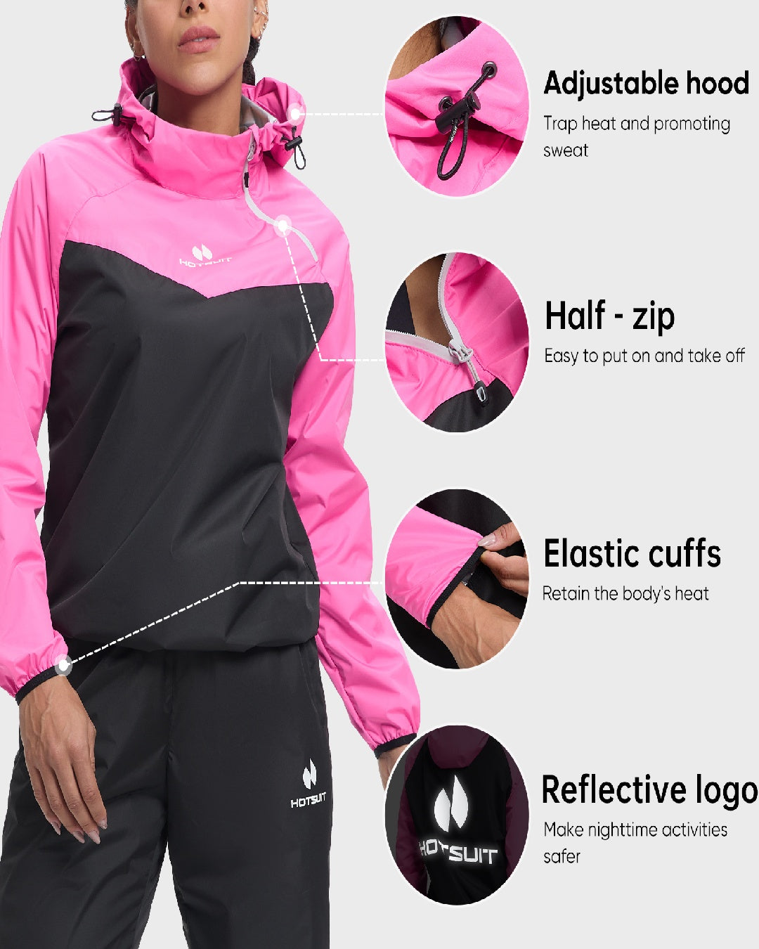 HOTSUIT Women Weight Loss Odorless Sauna Jacket Pant