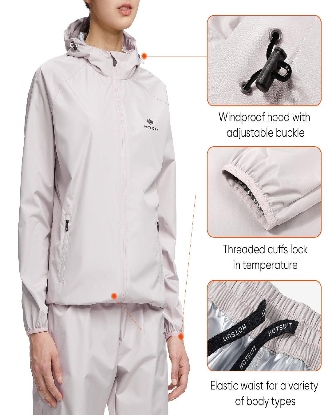 HOTSUIT Women Machine Washable Sweat Sauna Jacket Pants