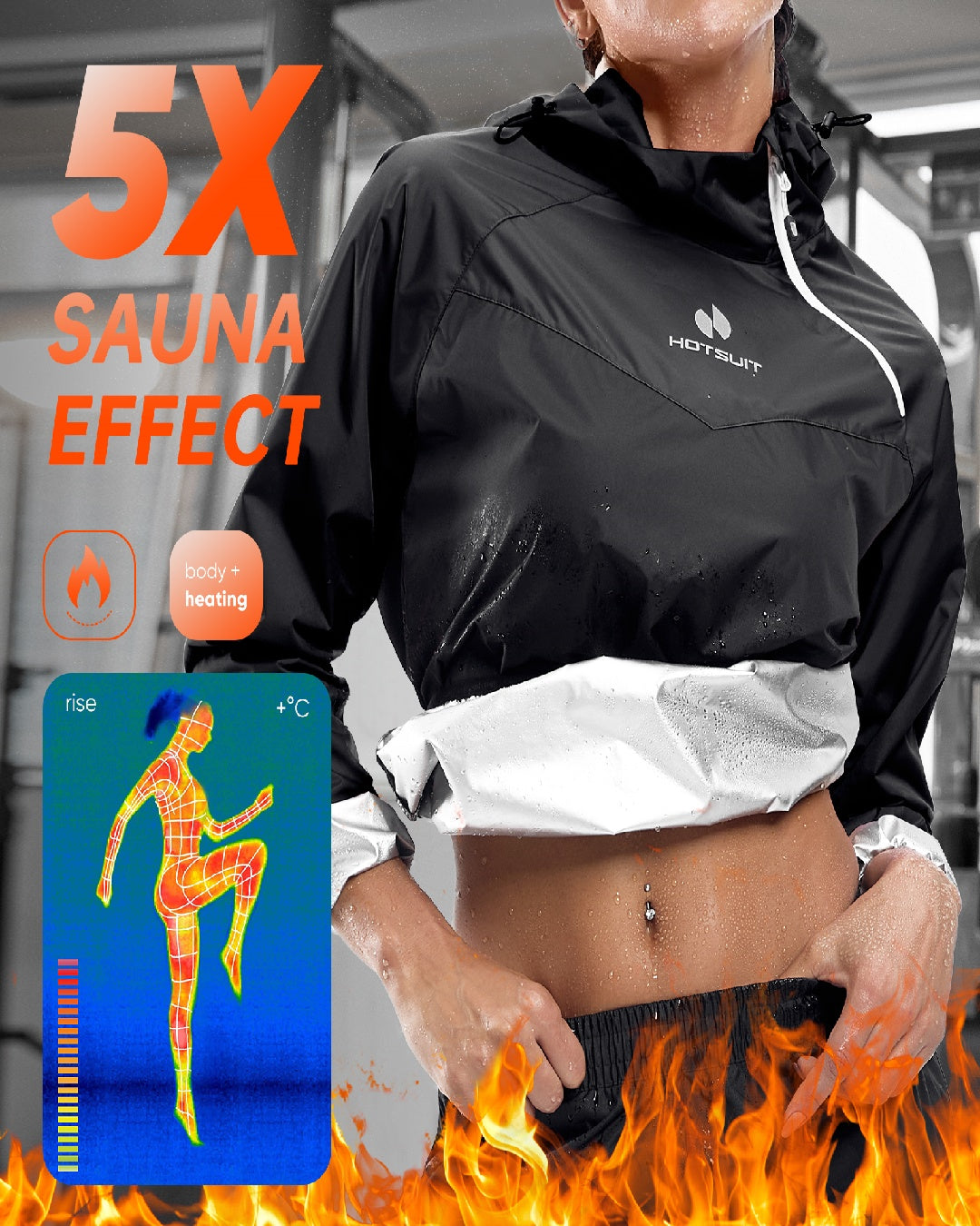 HOTSUIT Women Weight Loss Odorless Sauna Jacket Pant